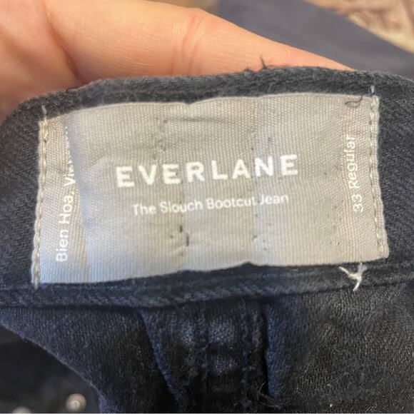 Everlane The Slouch Bootcut Jean Black Wash Size 33 - Picture 7 of 11